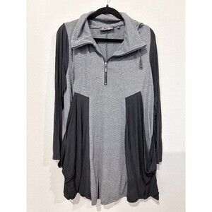P Luca Milano Black Grey Jacket Dress Women’s Size L